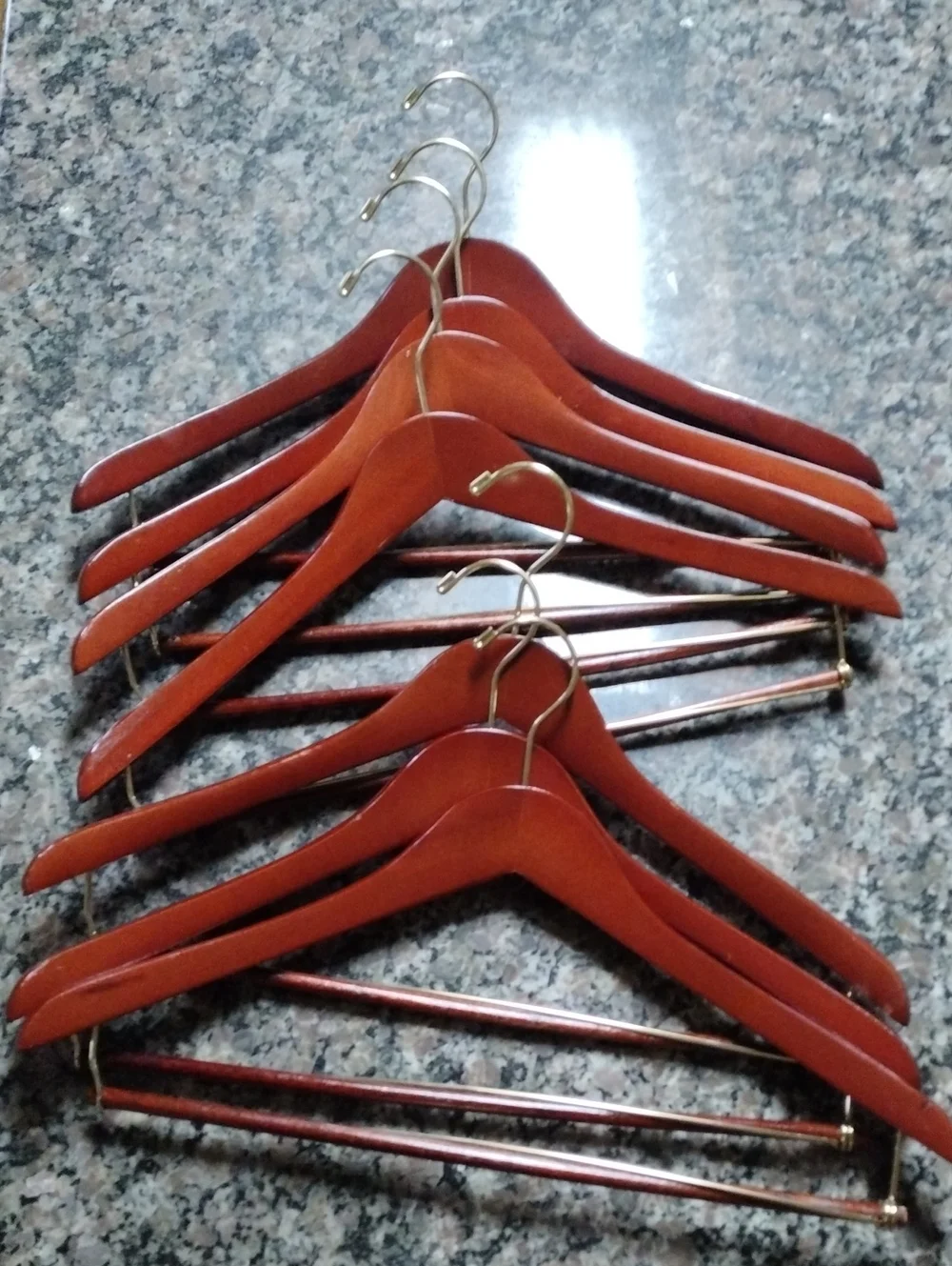 Lot Of 7 Wooden blouse Or Slacks Hangers Very Good Condition